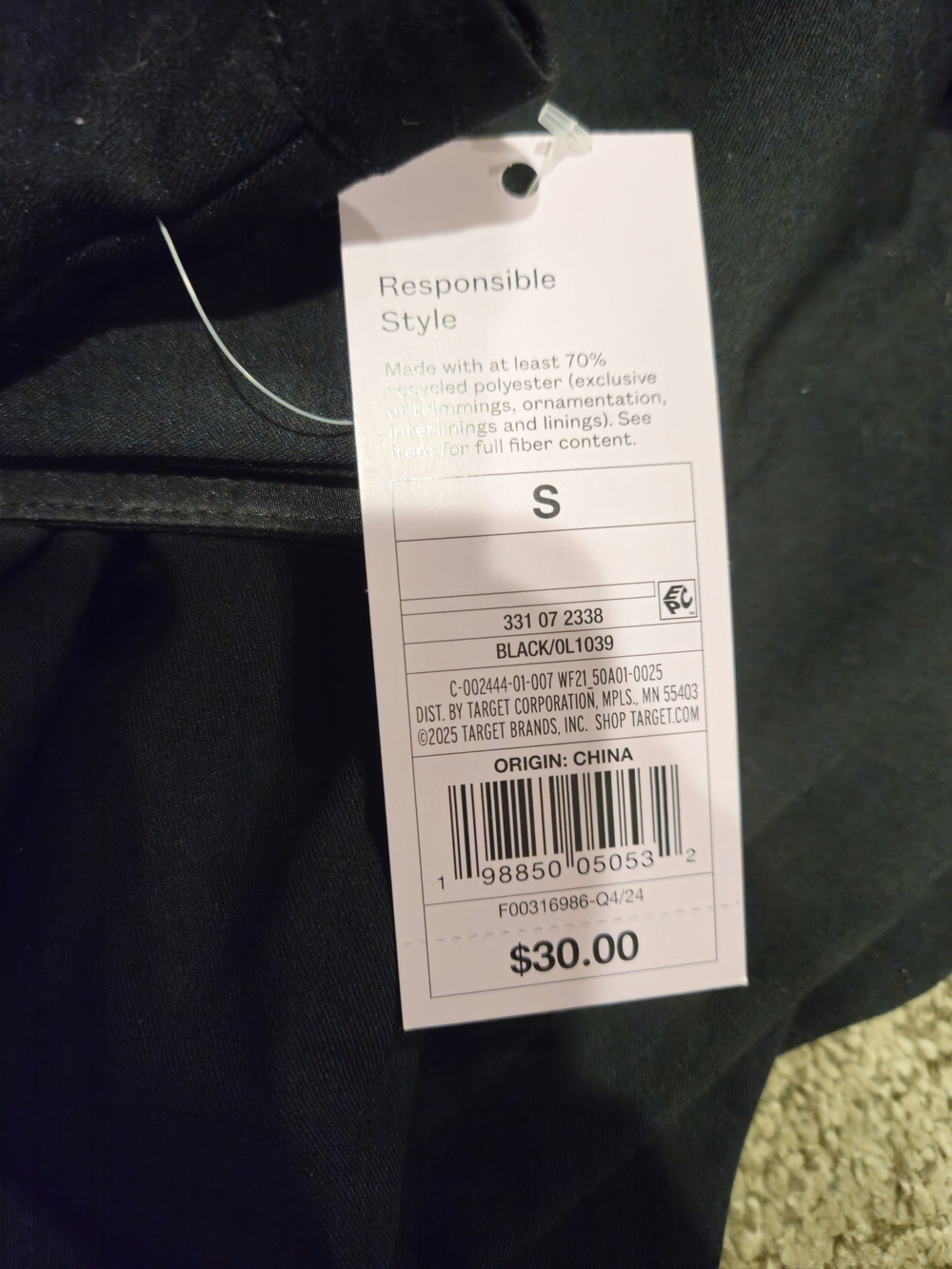 (25)  3Piece Set Target Black Wide-Leg Trousers with Belted Waist & 2 Tops - Picture 5 of 12